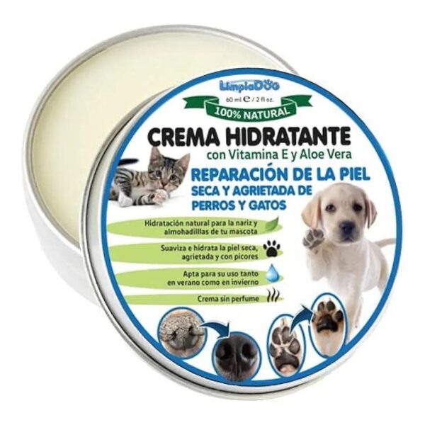 Moisturizing Cream for Dog and Cat Skins with Natural Ingredients and Essential Oils