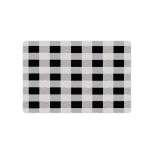 Monochrome Lumberjack Plaid Pattern Pet Mat for Cats, Dogs, and Puppies