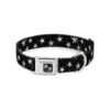 Multi Color Glowing Stars in Space Dog Collar Seatbelt Buckle Polyester 11-17 Inches Wide