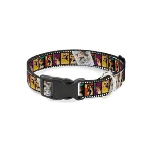 Multi-Color Gremlins Polyester Dog Collar 1 Inch Wide with Plastic Buckle and D-Ring