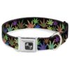 Multi Color Marijuana Leaves Collar with Handcrafted USA Quality and Durable Materials