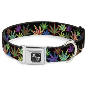 Multi Color Marijuana Leaves Collar with Handcrafted USA Quality and Durable Materials