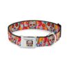 Multi Color Sugar Skull Dog Collar with 5 Inch Wide Buckle Down Strap