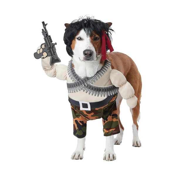 Multi-Colored Action Hero Pet Costume for Small Dogs