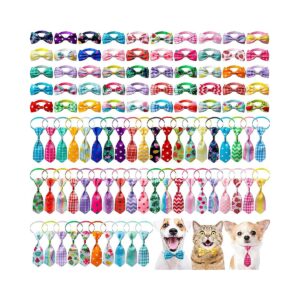 Multi-Colored Dog Bow Tie Collars and Neckties for Pets