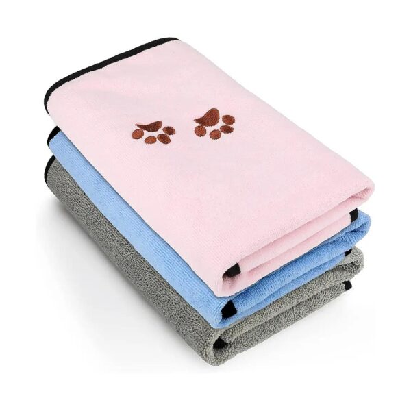 Multi-Colored Microfiber Pet Bath Towels for Cats and Small Dogs