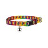 Multi-Colored Rainbow Hearts Cat Collar with Breakaway Collar Technology