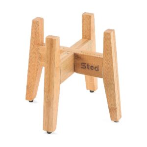 Multi Functional Bamboo Dog Bowl Stand with Adjustable Height and Easy Disassembly