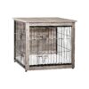 Multi-Functional Dog Crate Furniture with Matching Cushion and Wooden Plate