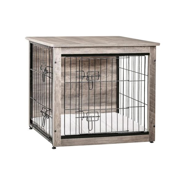 Multi-Functional Dog Crate Furniture with Matching Cushion and Wooden Plate