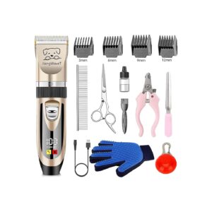 Multi-Functional Dog Grooming Kit with Glove, Collar, and Clippers