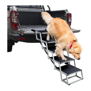 Multi-Functional Dog Ramps with 5 Steps for Cars, SUV, Trucks, and Indoor High Beds