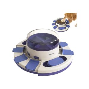 Multi-Level Dog Treat Puzzle with Treat Dispenser and Flip Lids