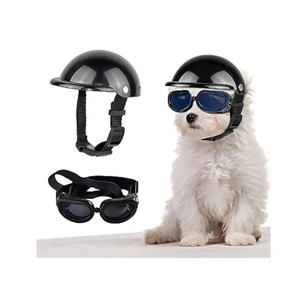 Multi-Purpose Dog Goggles and Helmet Bundle for Pet Eye and Head Safety