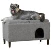 Multi-Purpose Pet Bed with Ottoman, Storage, and Foam Cushions for Small to Medium Pets