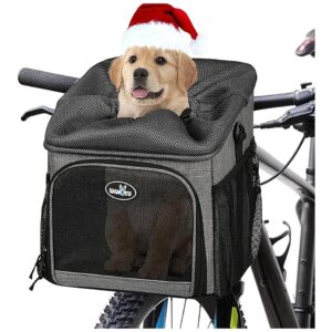 Multi-Purpose Pet Bicycle Carrier for Cats and Small Dogs with Storage Pockets