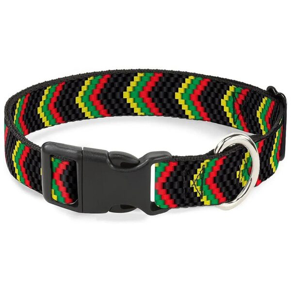 Multicolor Chevron Weave Dog Collar 1 Inch Wide Made Handcrafted in the USA