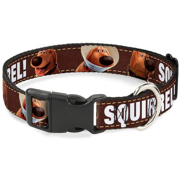 Multicolor Dog Collar 1 Inch Wide with Dug 3-Poses SQUIRREL Pattern