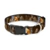 Multicolor Dog Collar with Buckle Down D Ring for 9-15 Inch Neck Size