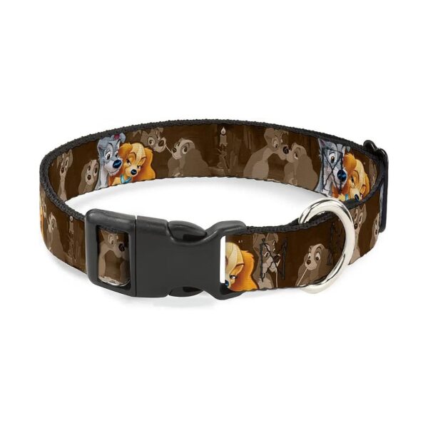 Multicolor Dog Collar with Buckle Down D Ring for 9-15 Inch Neck Size