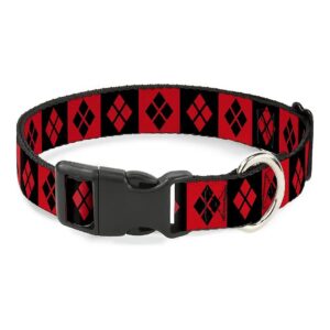 Multicolor Neckband for Dogs with Harley Quinn Diamond Blocks Design 9-15 inch