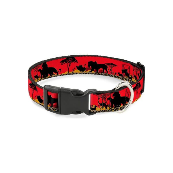 Multicolor Polyester Dog Collar Buckle Mufasa Simba Family Silhouette