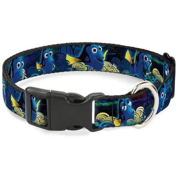 Multicolor Polyester Dog Collar with Swirly Pattern and 1" Wide Width