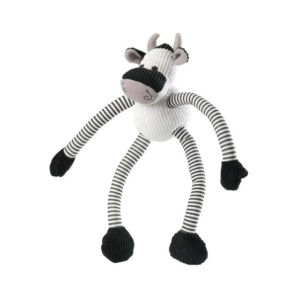 Multicolored Long Legs Barnyard Cow Dog Toy for Large Pets