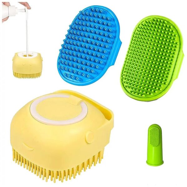 Multifunctional Pet Bath Brush Set for Long and Short Haired Dogs Cats Shower Grooming