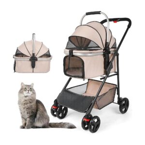 Multifunctional Pet Travel System for Small Medium Dogs Cats with Aluminum Alloy Frame