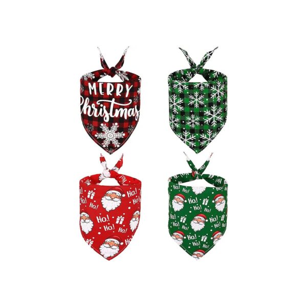 Multipack of Soft and Durable Christmas Dog Bandanas for Dogs of All Sizes