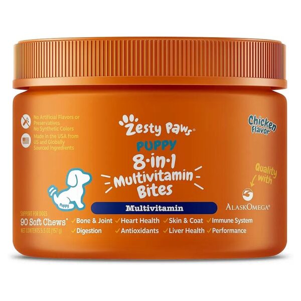 Multivitamin Treats for Puppies with Omega-3 Fatty Acids for Skin and Coat Health