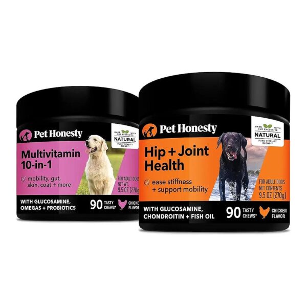 Multivitamin and Hip and Joint Supplement for Dogs in One Convenient Package