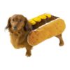 Mustard-Themed Large Dog Hotdog Costume for Halloween Celebrations