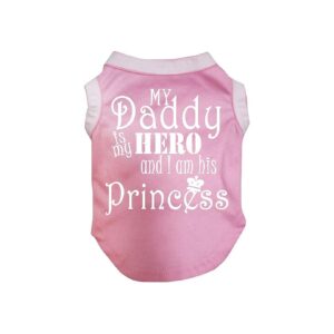 My Daddy is My Hero Pink Puppy Dog Shirt with Breathable Cotton Fabric