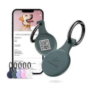 NFC Powered Green Silicone Pet ID Tag for Instant Lost Pet Location Alerts