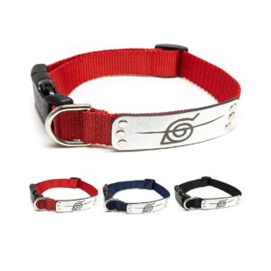 Naruto Rogue Dog Collar for Large, Medium, Small Puppy Dogs Red Rogue Nylon Dog Collar