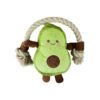 Native Pup Avocado Dog Toy with Squeaker and Soft Rope for Young Puppies