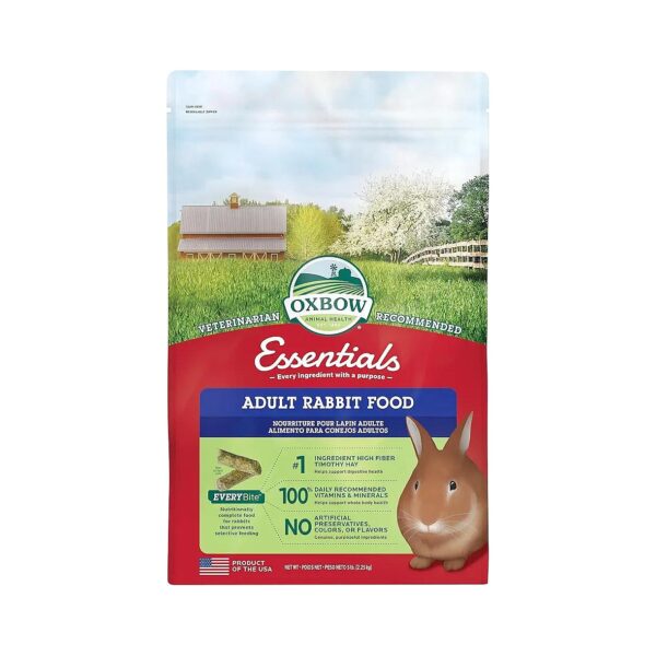 Natural Adult Rabbit Food Pellets, High Fiber Digestive Support, Vitamins and Minerals