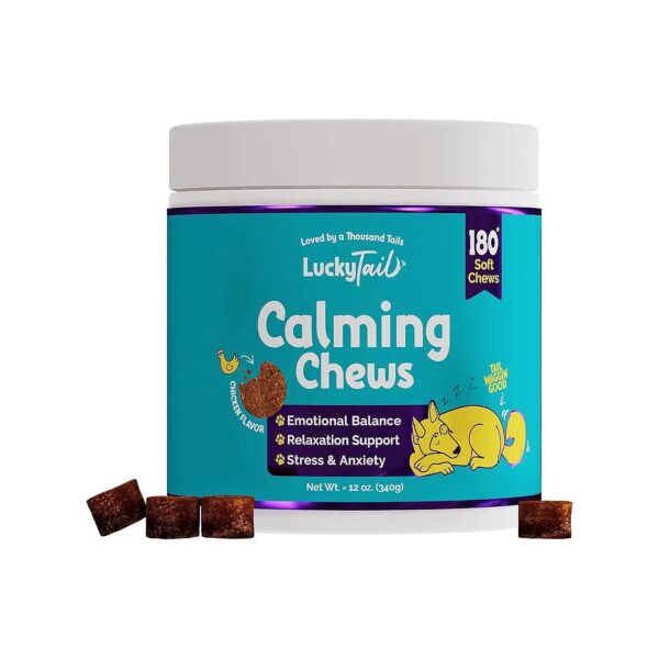 Natural Calming Dog Chews Anxiety Treats Hemp Melatonin Magnesium Chamomile Valerian Root