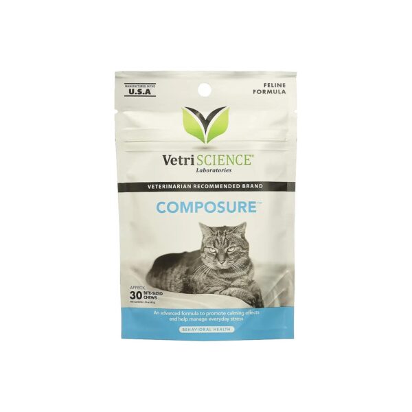 Natural Calming Solution for Feline Anxiety 120 Bite-Sized Chews Per Pack