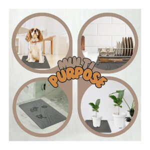 Natural Diatomaceous Earth Drying Mat for Pet Food and Water Bowls