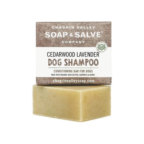 Natural Dog Shampoo Bar with Organic Aloe Vera and Cedarwood Lavender