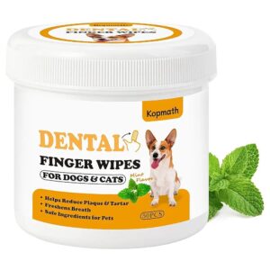 Natural Dog Teeth Cleaning Wipes for Fresh Breath and Clean Teeth