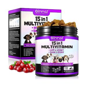 Natural Dog Vitamins with Probiotics and Glucosamine for Immunity and Health