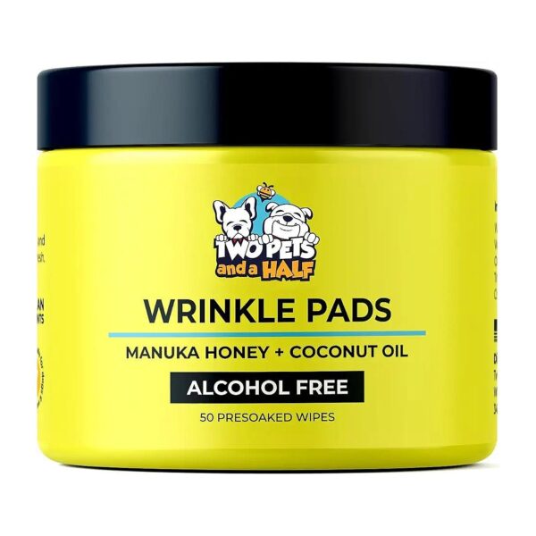 Natural Dog Wrinkle Wipes for Soothing and Healing Skin Folds, Paws, and Tail Pockets