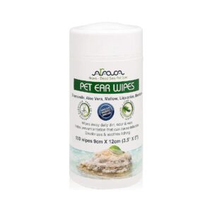 Natural Ear Cleaning Wipes for Dogs and Cats - 100 Count - Gentle and Effective