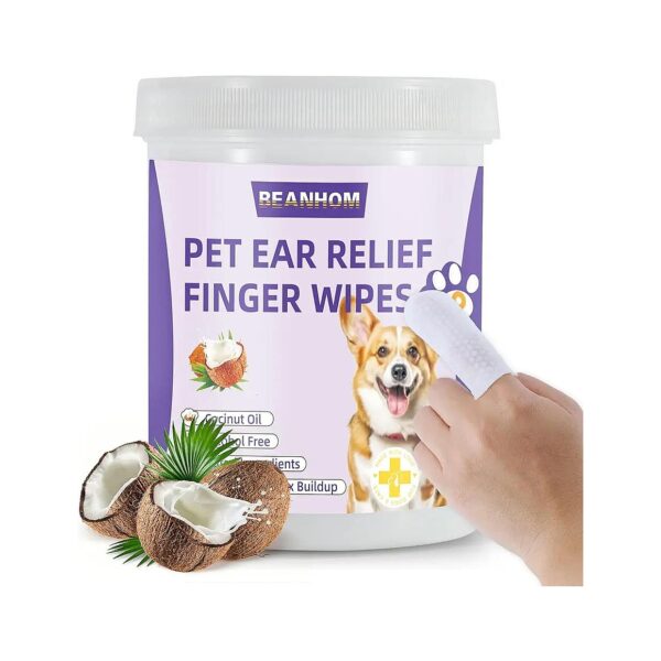 Natural Ear Cleaning Wipes for Dogs and Cats, 60 Count