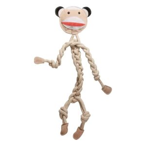 Natural Fiber Rope Knotted Sock Monkey for Small Dogs and Medium Breeds