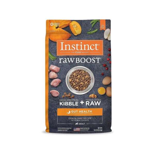 Natural Freeze-Dried Raw Chicken Grain-Free Adult Dog Kibble for Improved Gut Health